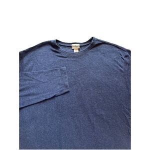 L.L. Bean Blue Long Sleeve Shirt Extra Large Tall XLT Cotton‎ and Wool Blend